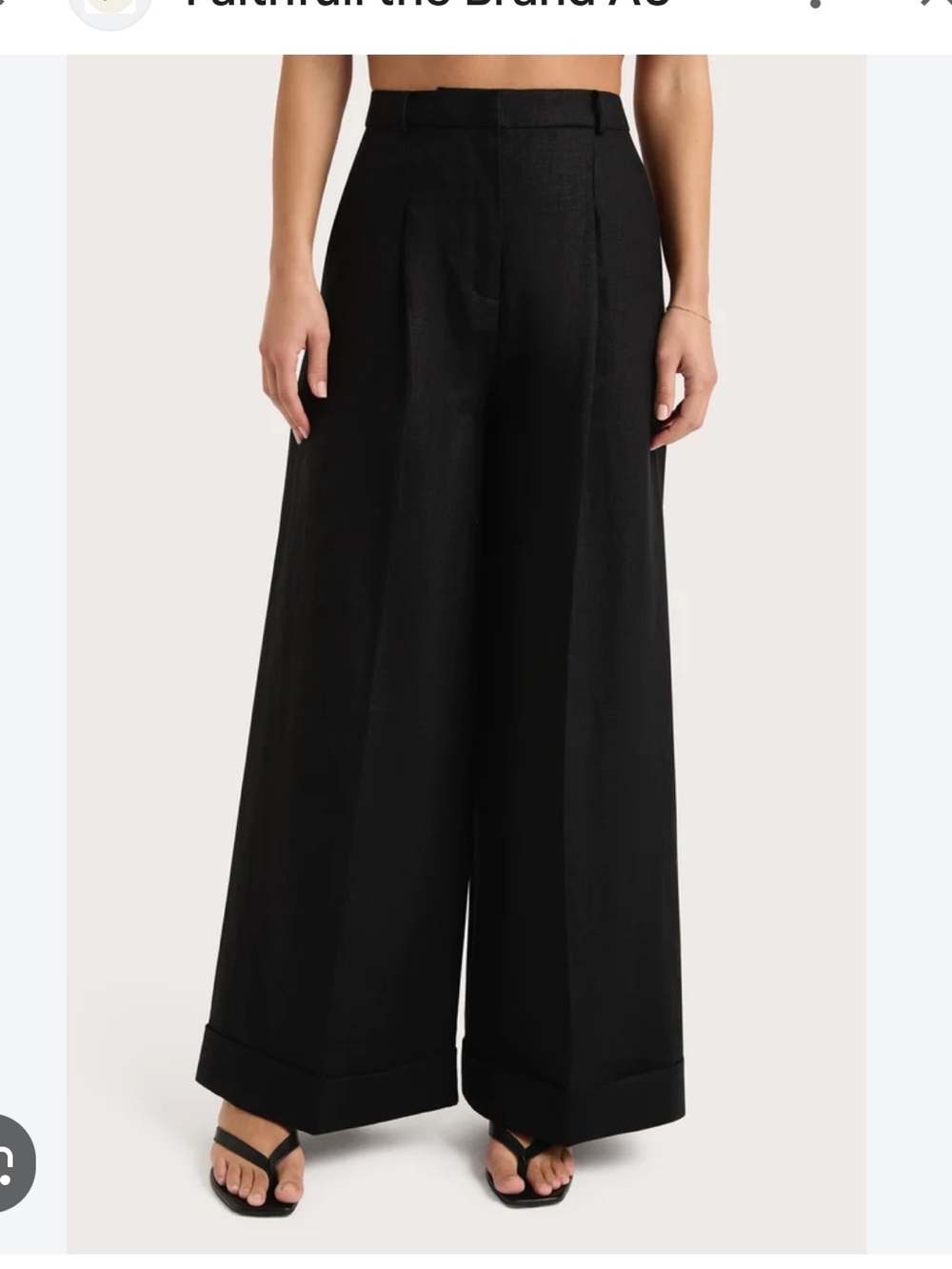 Faithfull the Brand Emilie Wide-Leg Trousers in Black